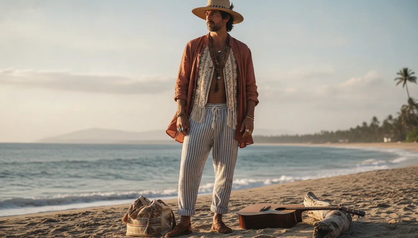 Adopter le style bohème à la plage pour homme