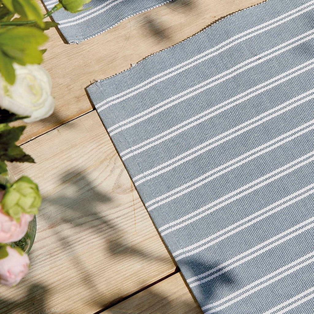 Set De Table Coton - Rayé Bleu