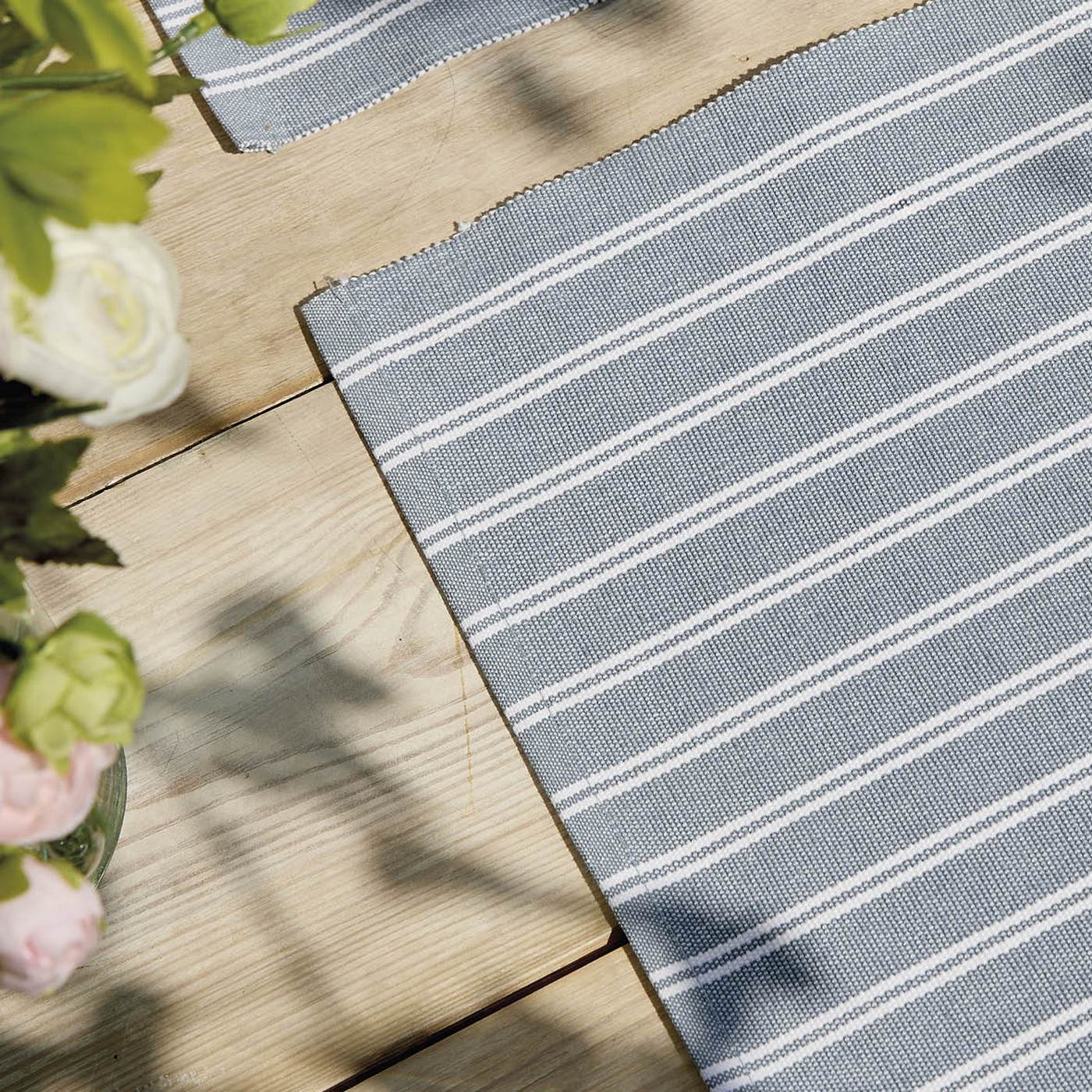 Set De Table Coton - Rayé Bleu