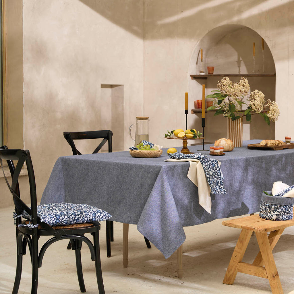 Sauter - Dug - Chambray Blue - 100% Bomuld - Mørkeblå