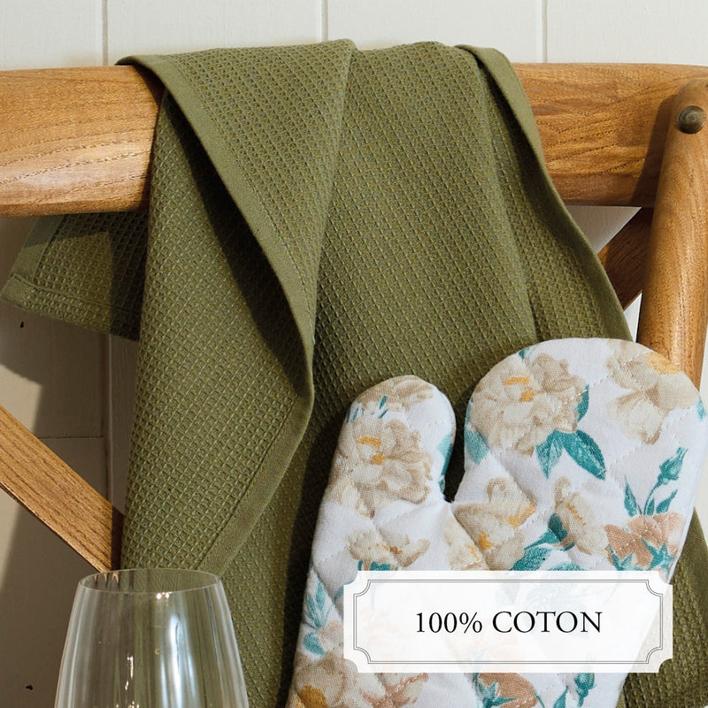 Torchon De Cuisine Coton - Uni Vert Clair