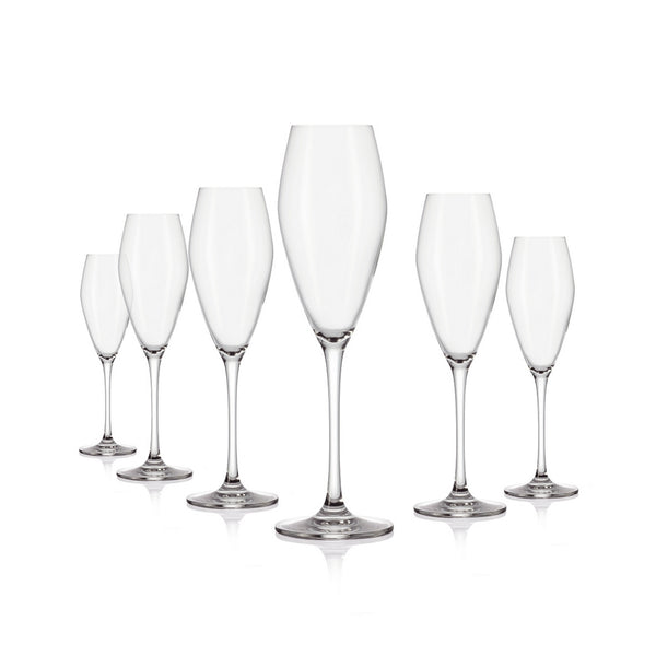 Set Van 6 Champagneglazen - Transparant