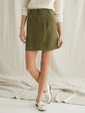 Jupe Lyocell Co - Kaki Uni - Femme