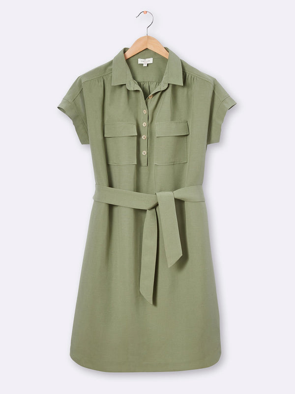 Vestido corto Mc - Verde oscuro Gris - Mujer