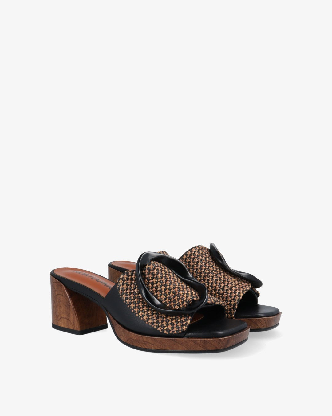 Pink Clogs - Black/Leather