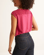 T-shirt Dentelle - Rose Moyen Grise - Femme