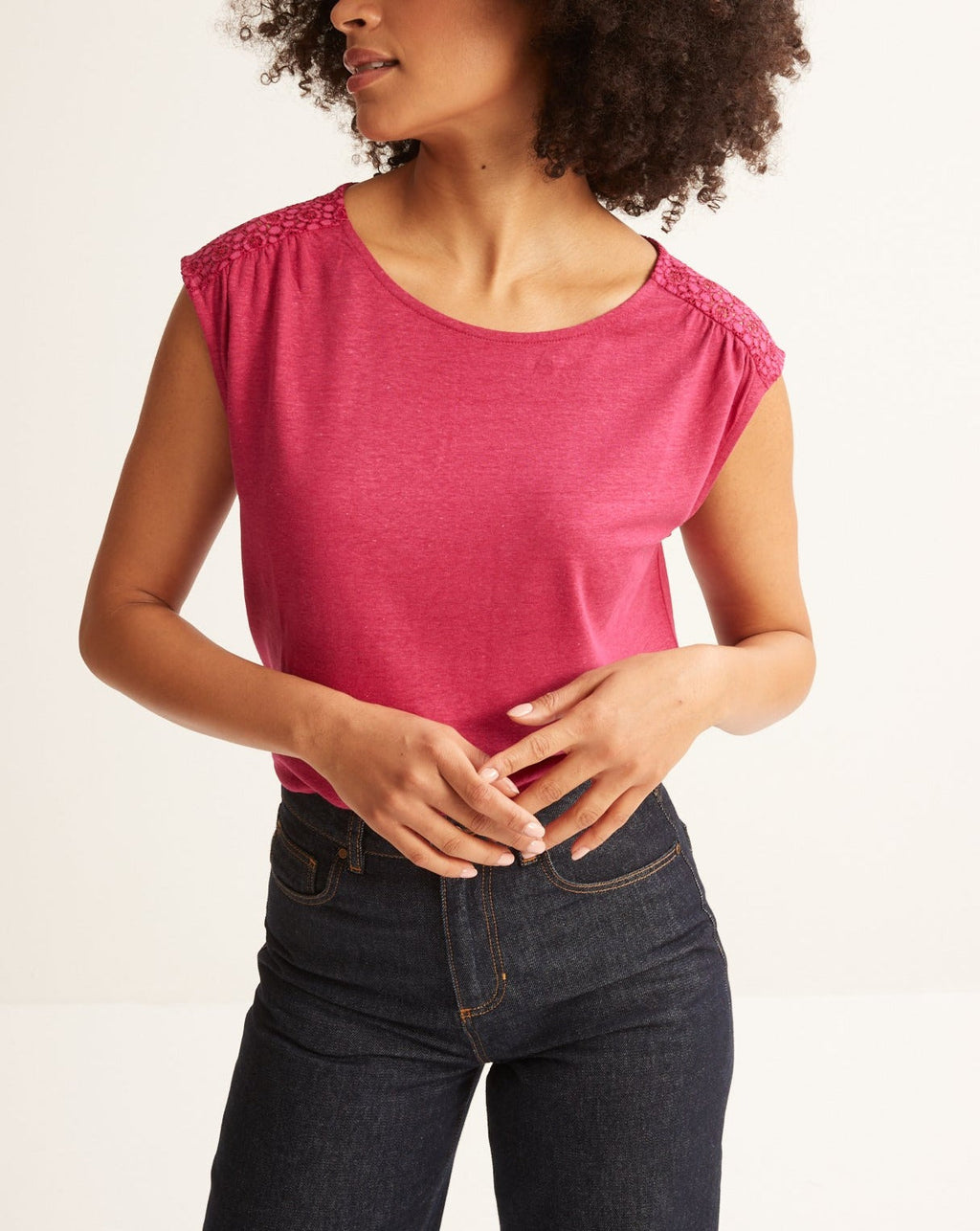 T-shirt Dentelle - Rose Moyen Grise - Femme