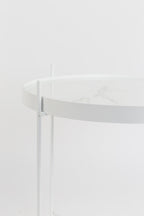 Cupid - Table D'Appoint - Verre - Marbre Blanc