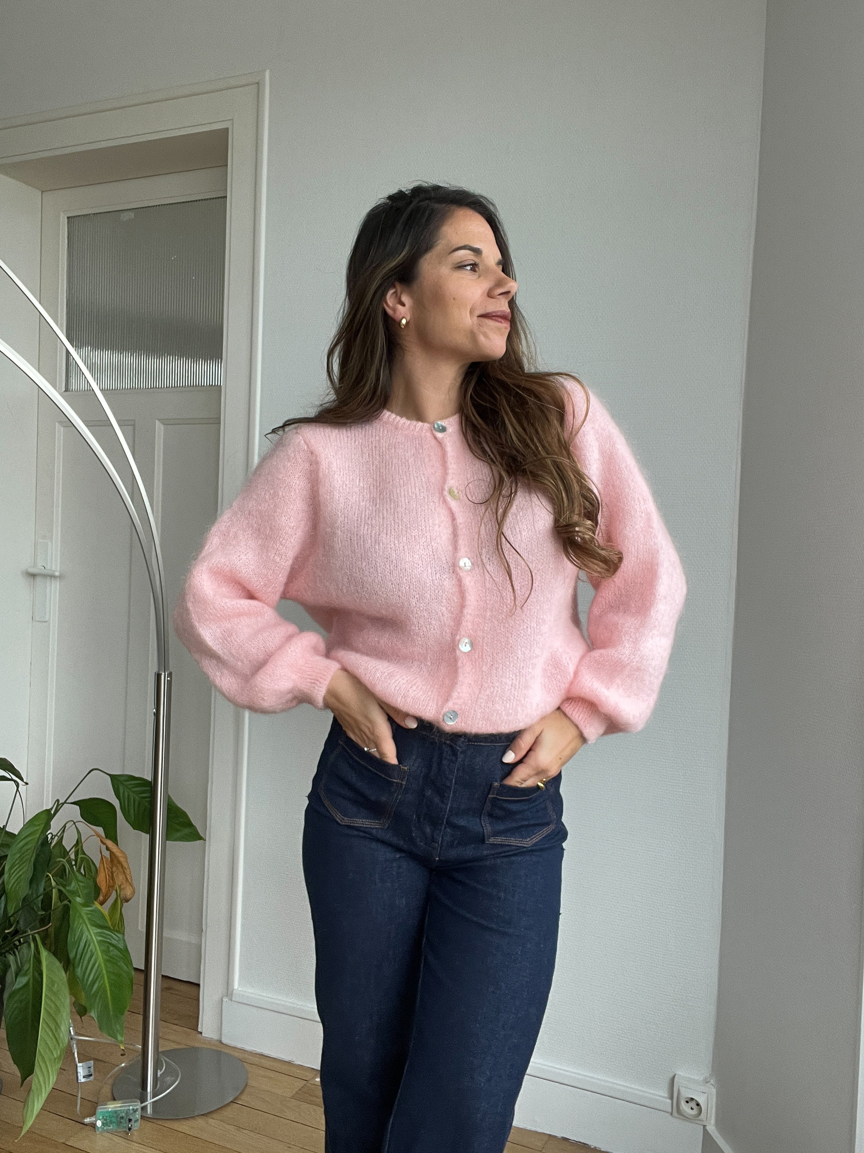 Punto de lana rosa Bianca