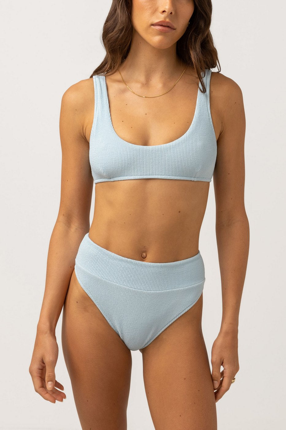 Rhythm - Isla Rib Bikini Top - Cool Blue - Women