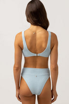 Rhythm - Isla Rib Bikini Top - Cool Blue - Women