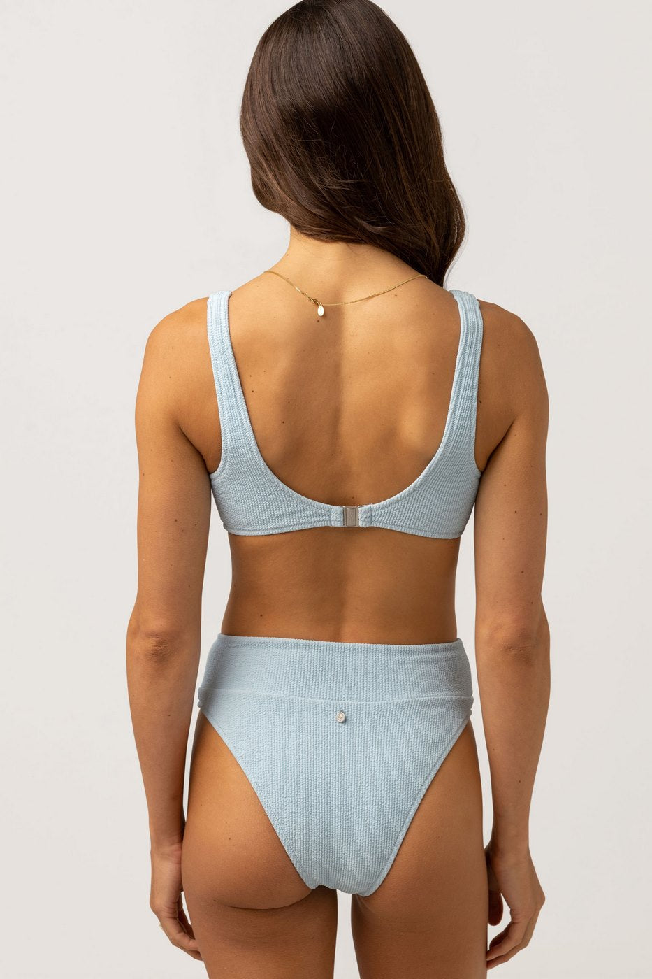 Rhythm - Isla Rib Bikini Top - Cool Blue - Women