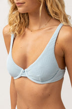 Rhythm - Isla Rib Bikini Top - Cool Blue - Women