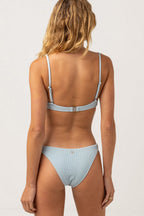 Rhythm - Isla Rib Bikini Top - Cool Blue - Women