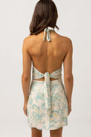 Rhythm - Robe Jupe Cairo Halter Mini Dress - Blue - Femme