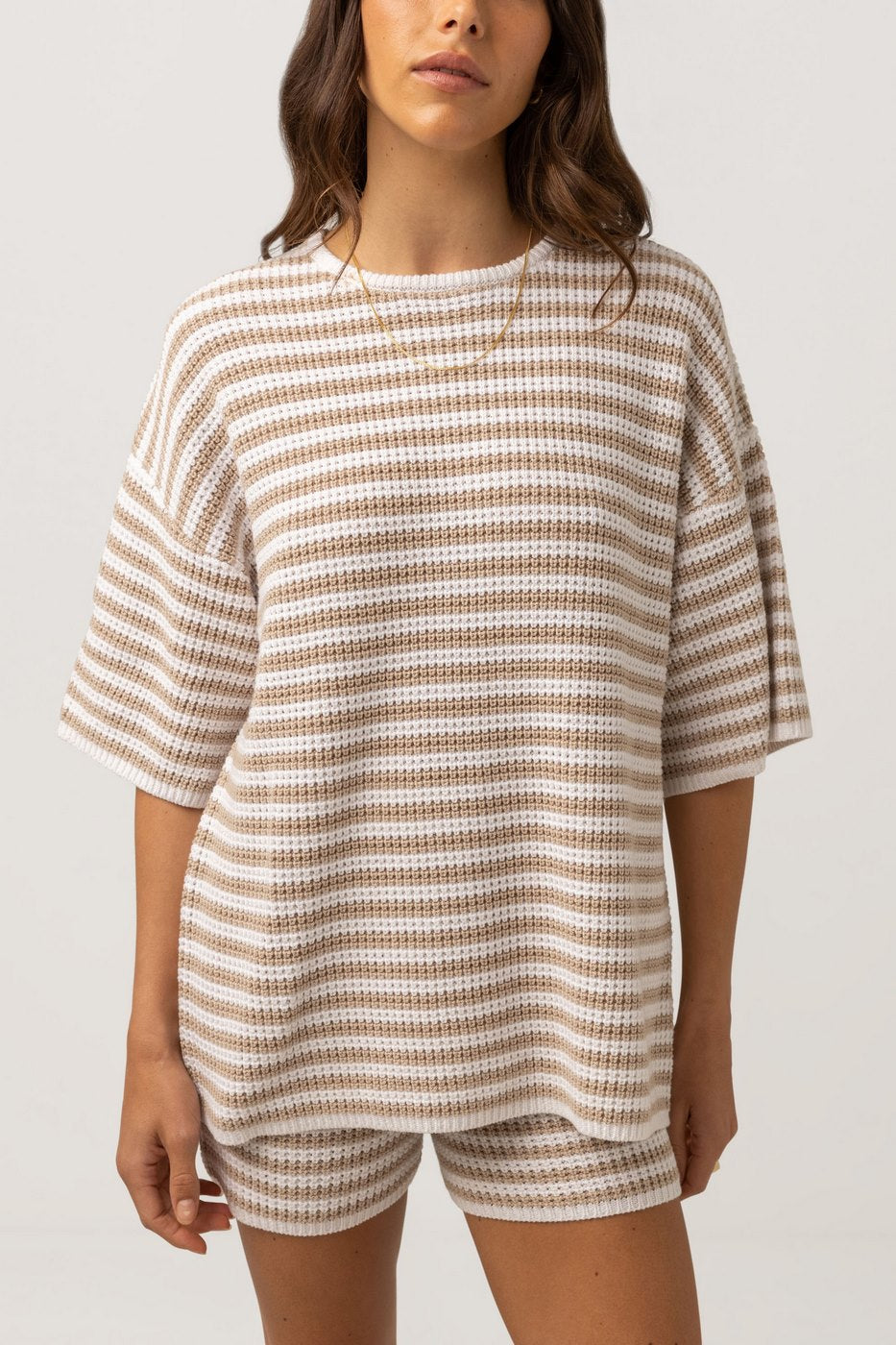 Rhythm - Corsica Knit Top - Oatmarle Stripe - Women