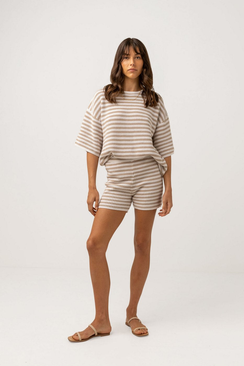 Rhythm - Corsica Knit Top - Oatmarle Stripe - Women