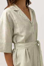 Rhythm - Maisy Check Vacay Romper - Sage - Women's