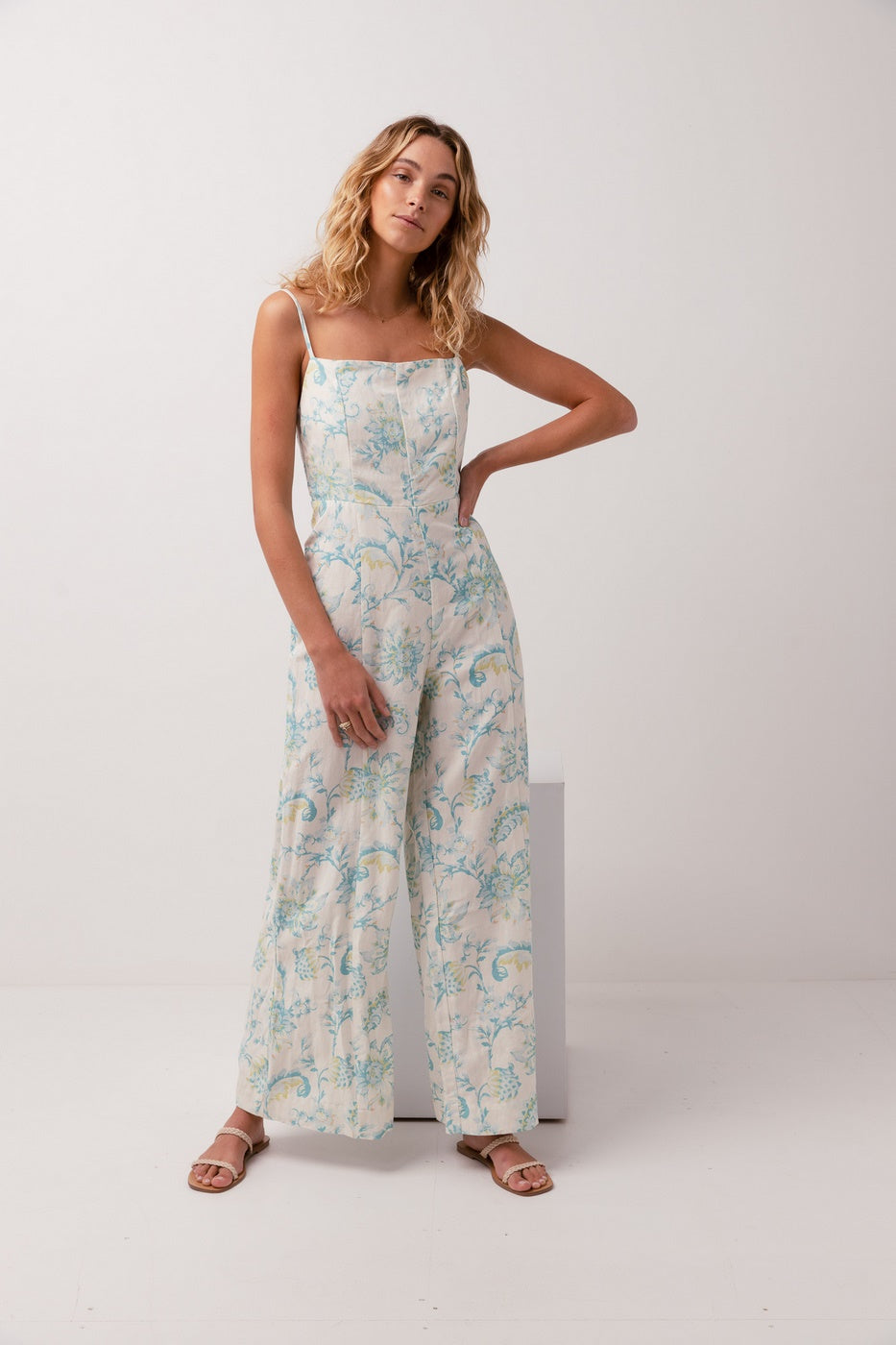 Rhythm - Cairo Wide Leg Jumpsuit - Blue - Women