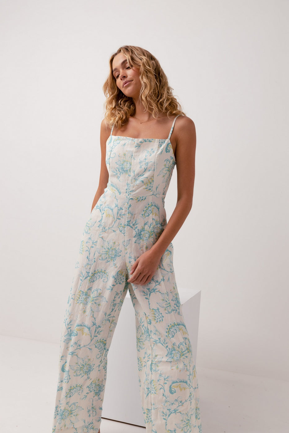 Rhythm - Cairo Wide Leg Jumpsuit - Blue - Women