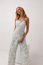 Rhythm - Cairo Wide Leg Jumpsuit - Blue - Women