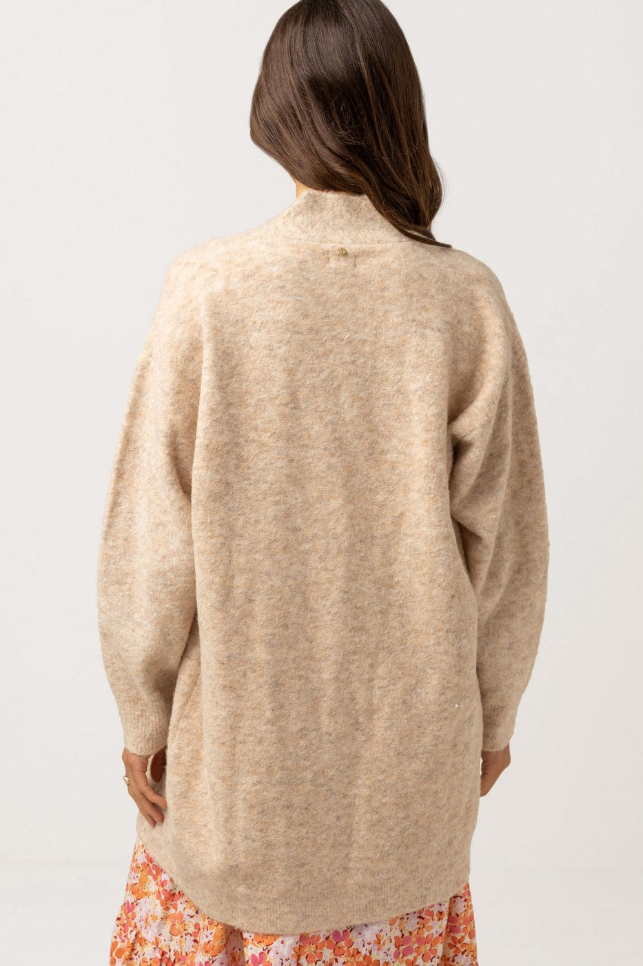 Rhythm - Oversized Knit Cardigan - Oatmeal - Women