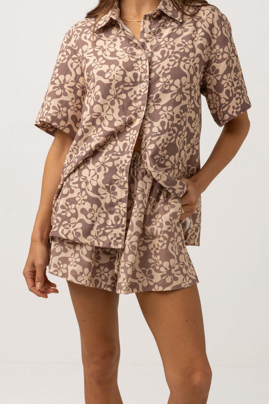 Rhythm - Drifter Floral Short - Chocolate - Women