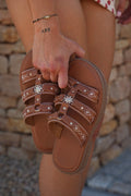 Mules bordados Alycia - Camel