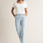Pantalon Cargo Raye - Bleu Moyen Raye - Femme