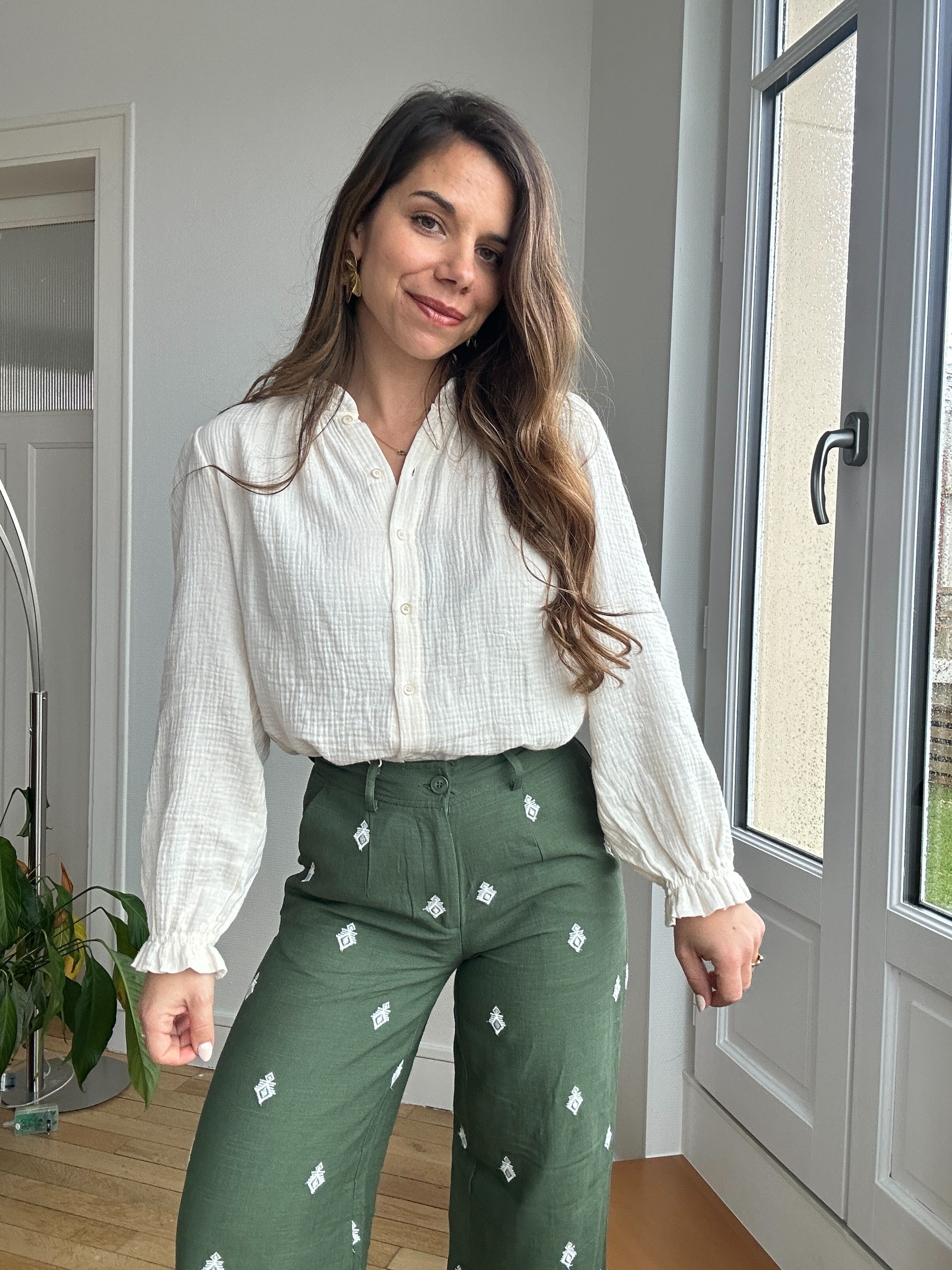 Lola Khaki Fluid Pants