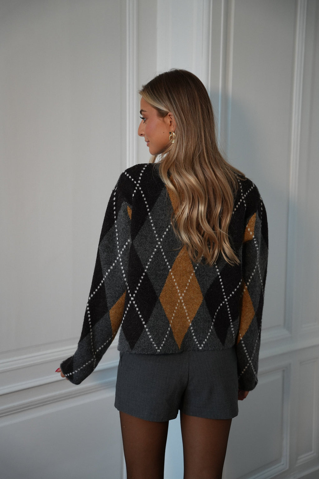 Vita Losanges Cardigan - Dark Grey
