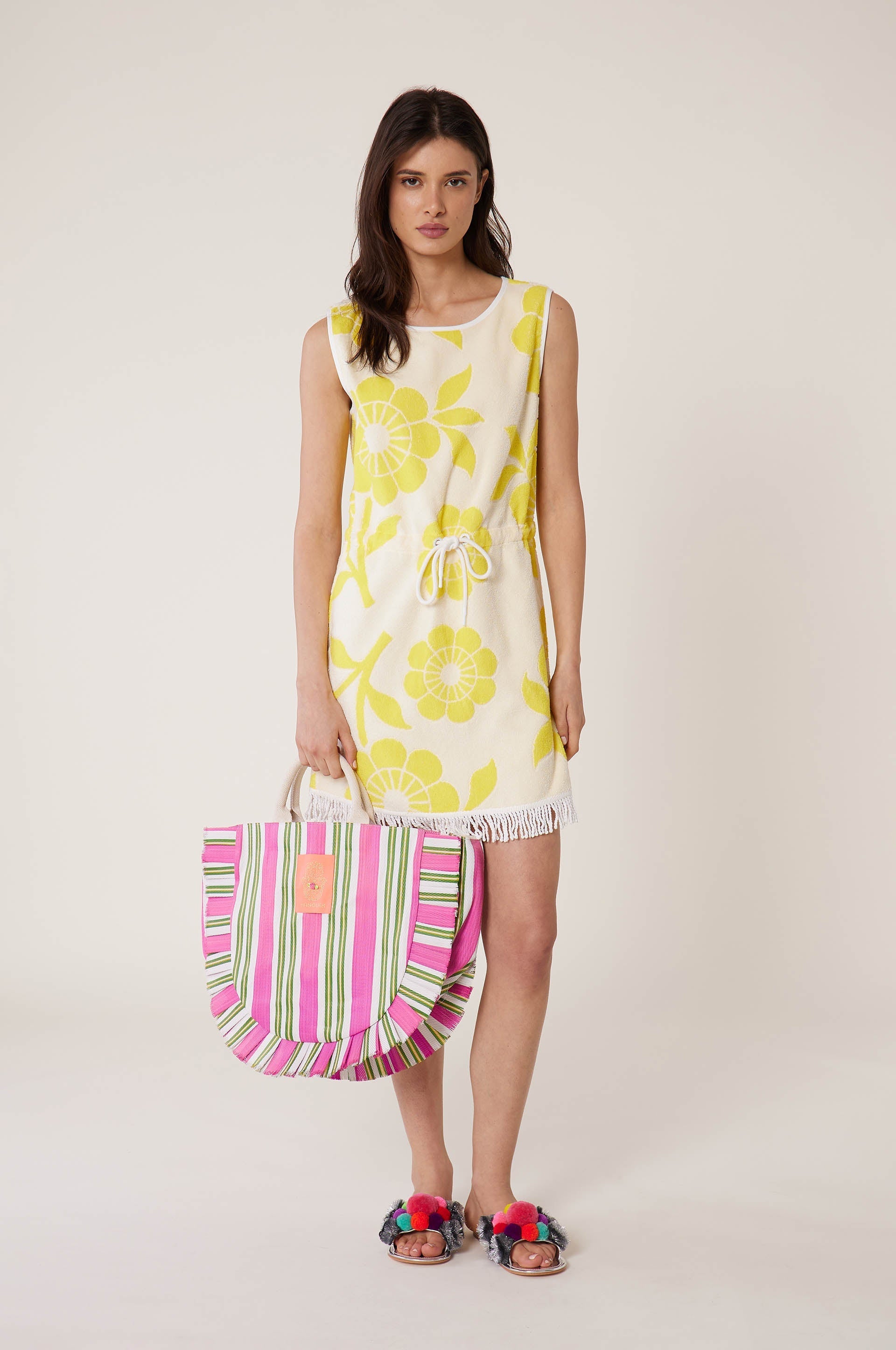 Robe Frangée Bain De Mer - Jaune