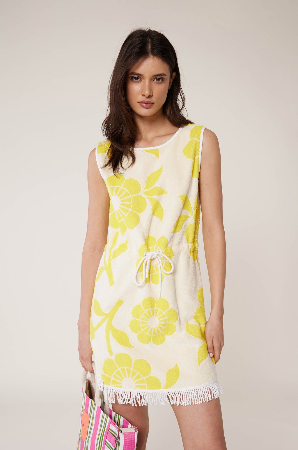 Robe Frangée Bain De Mer - Jaune