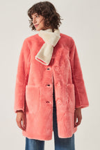 Manteau Satin Fur - Saumon
