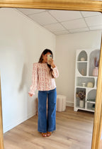Blusa floral rosa Amélia