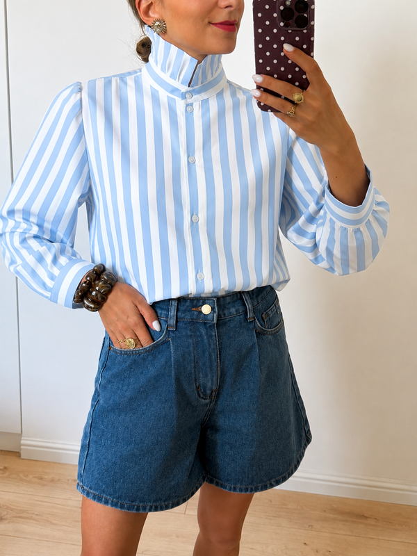 Camisa Rayas Cielo