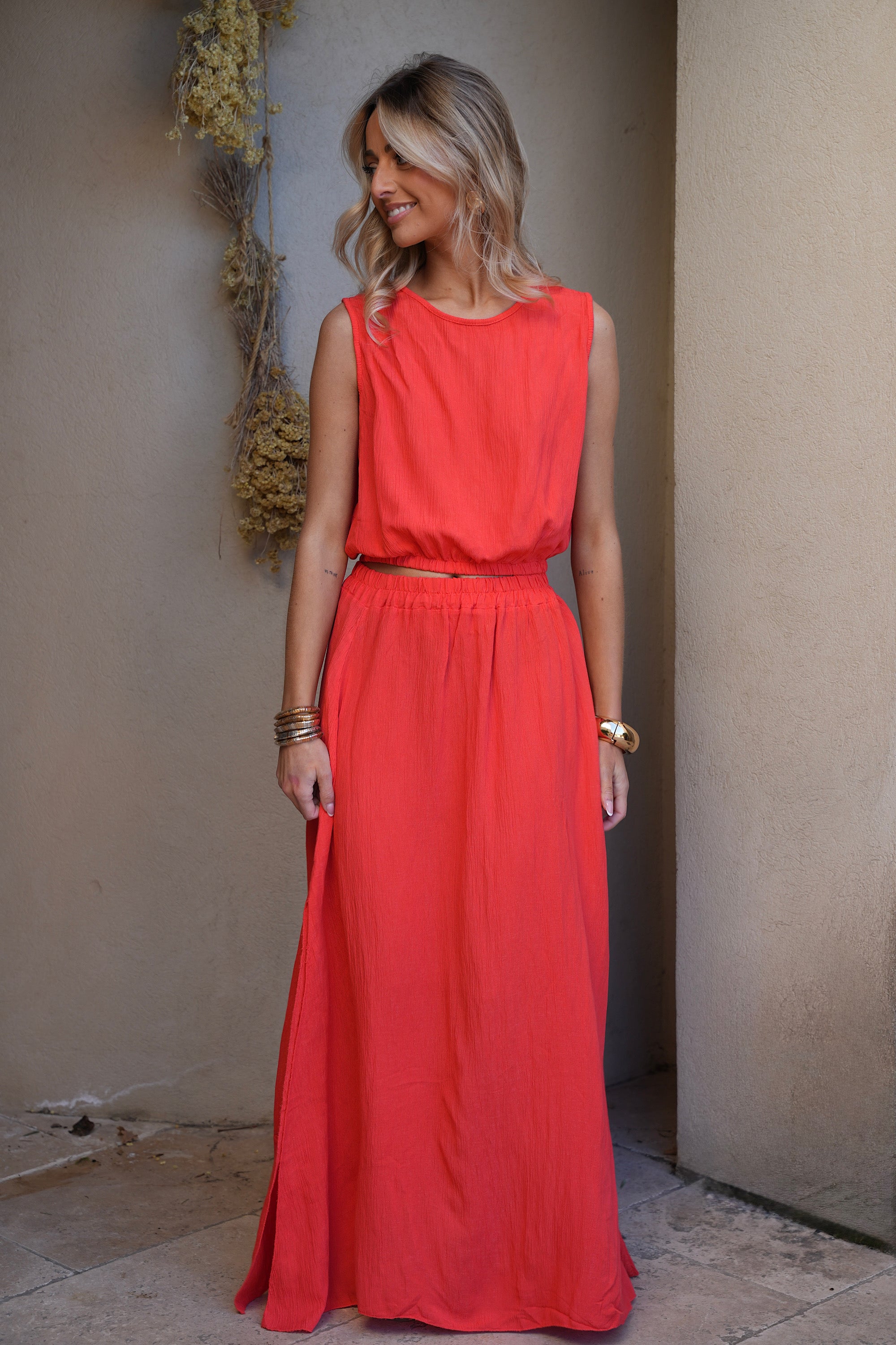Ensemble Jupe/Top Elize - Corail