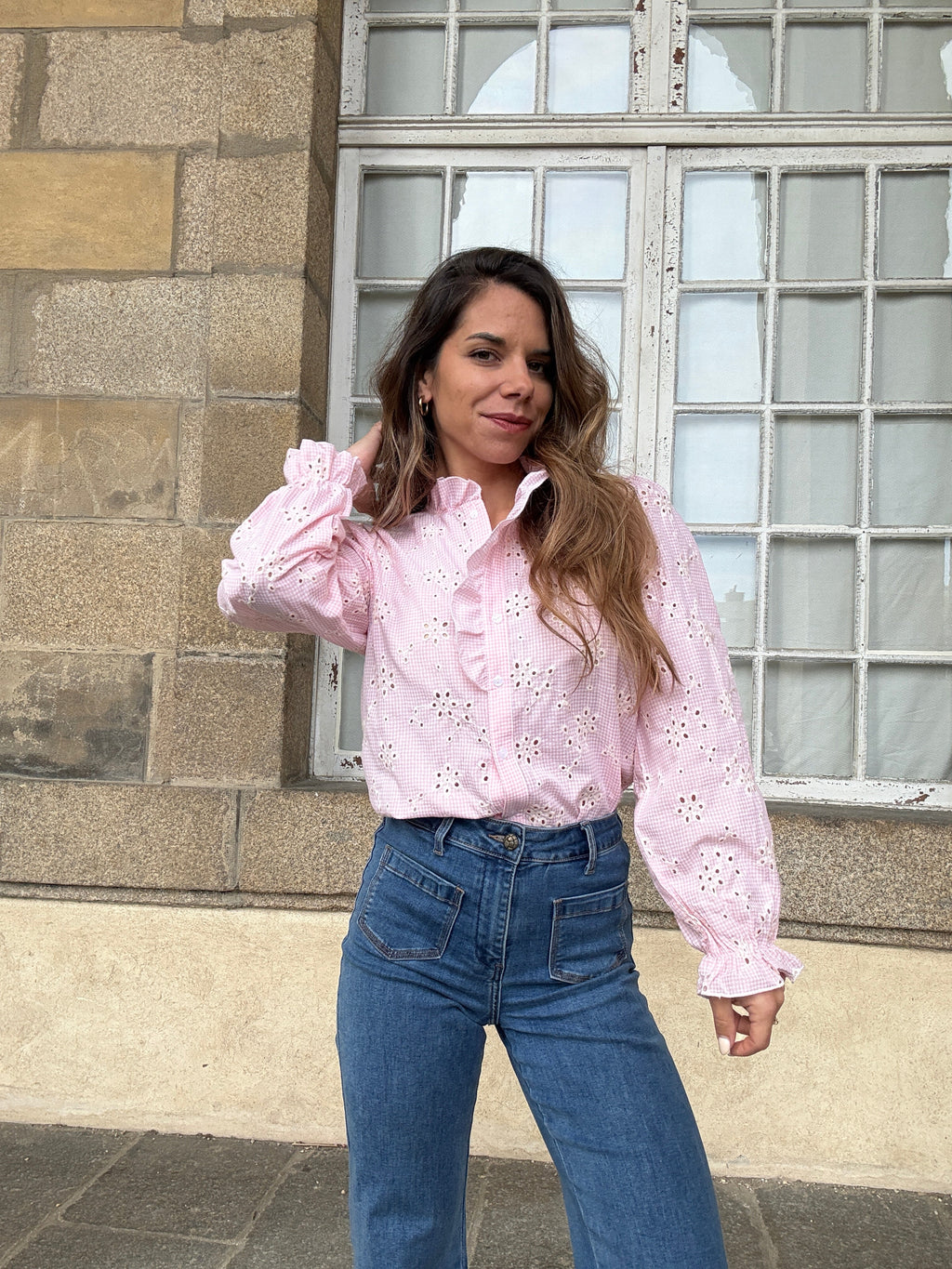 Embroidered Blouse Baby Pink Apolline