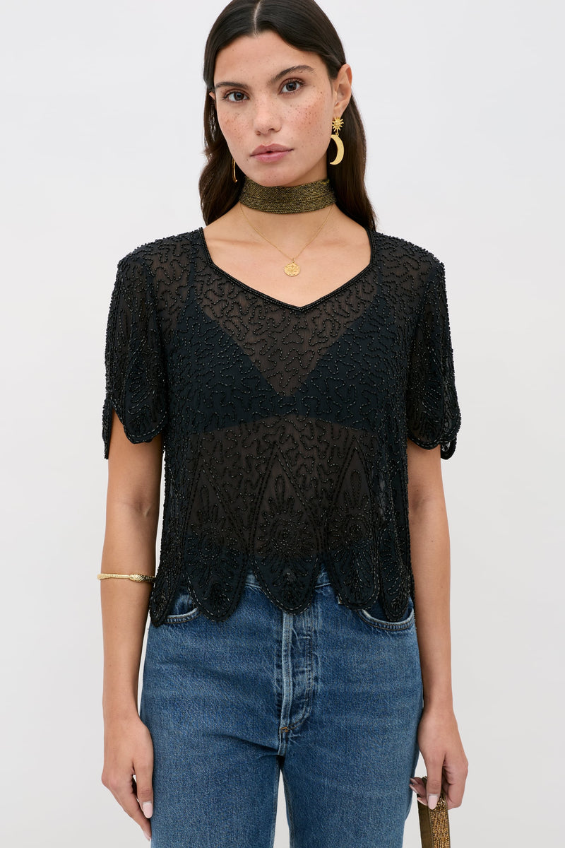 Top Ainsleigh Florence Embellishment Antique Black