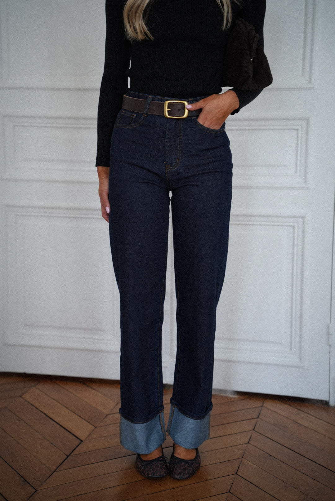 Glitzerjeans Karla – Raw Denim