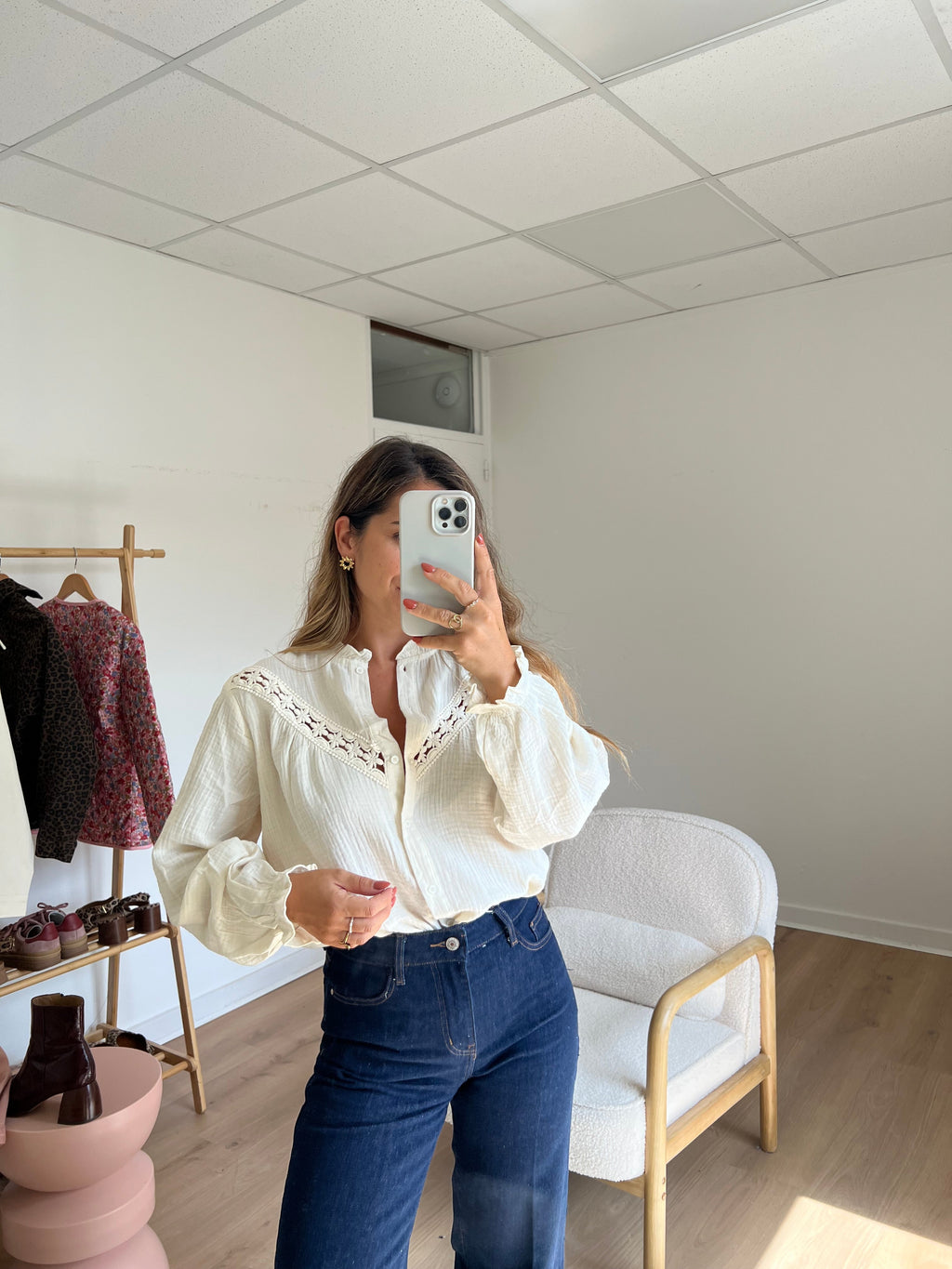 Blusa Angèle Crudo Bordada