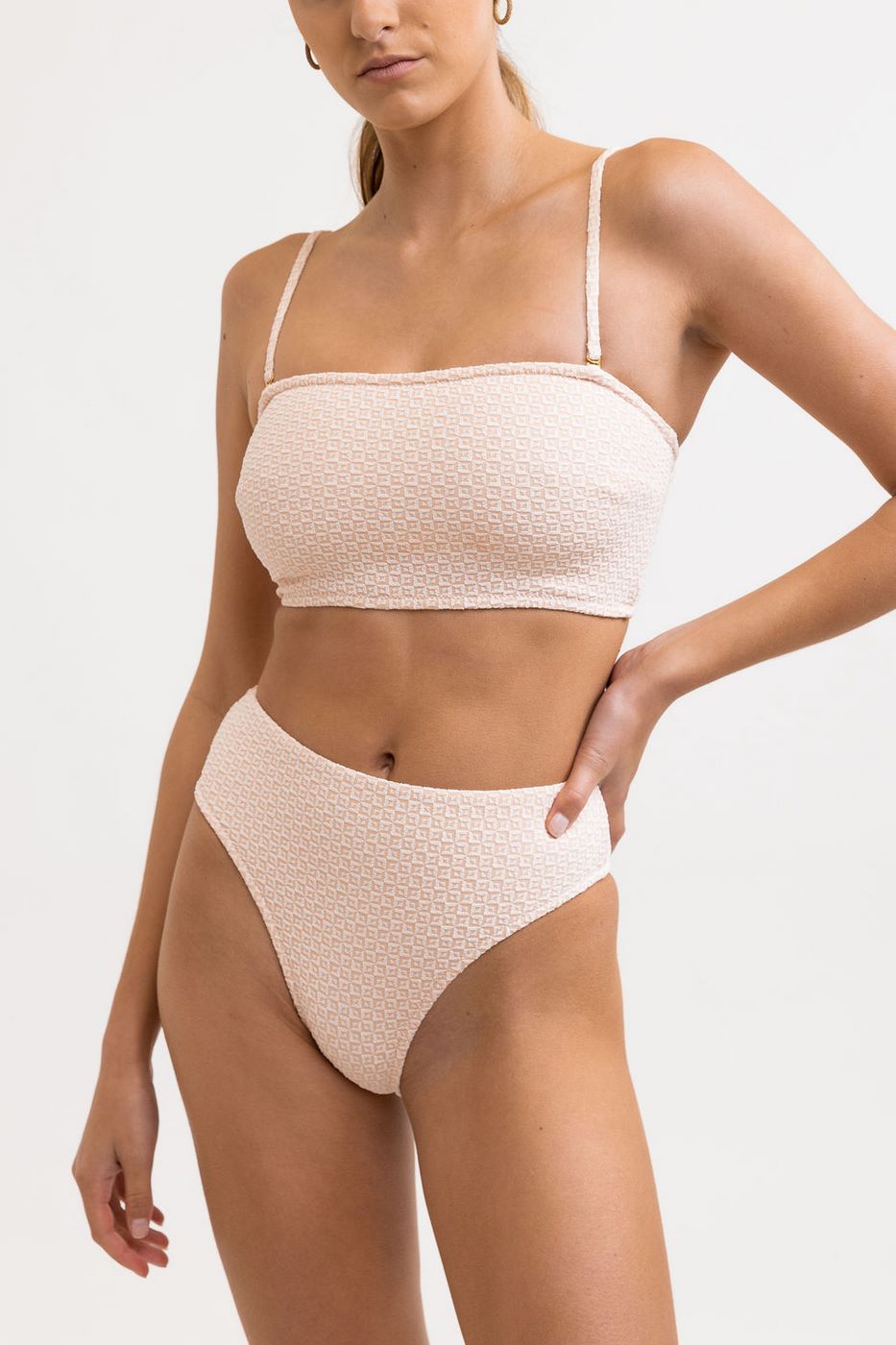 Rhythm - Geo Slim Line Bandeau Top - Peach - Women