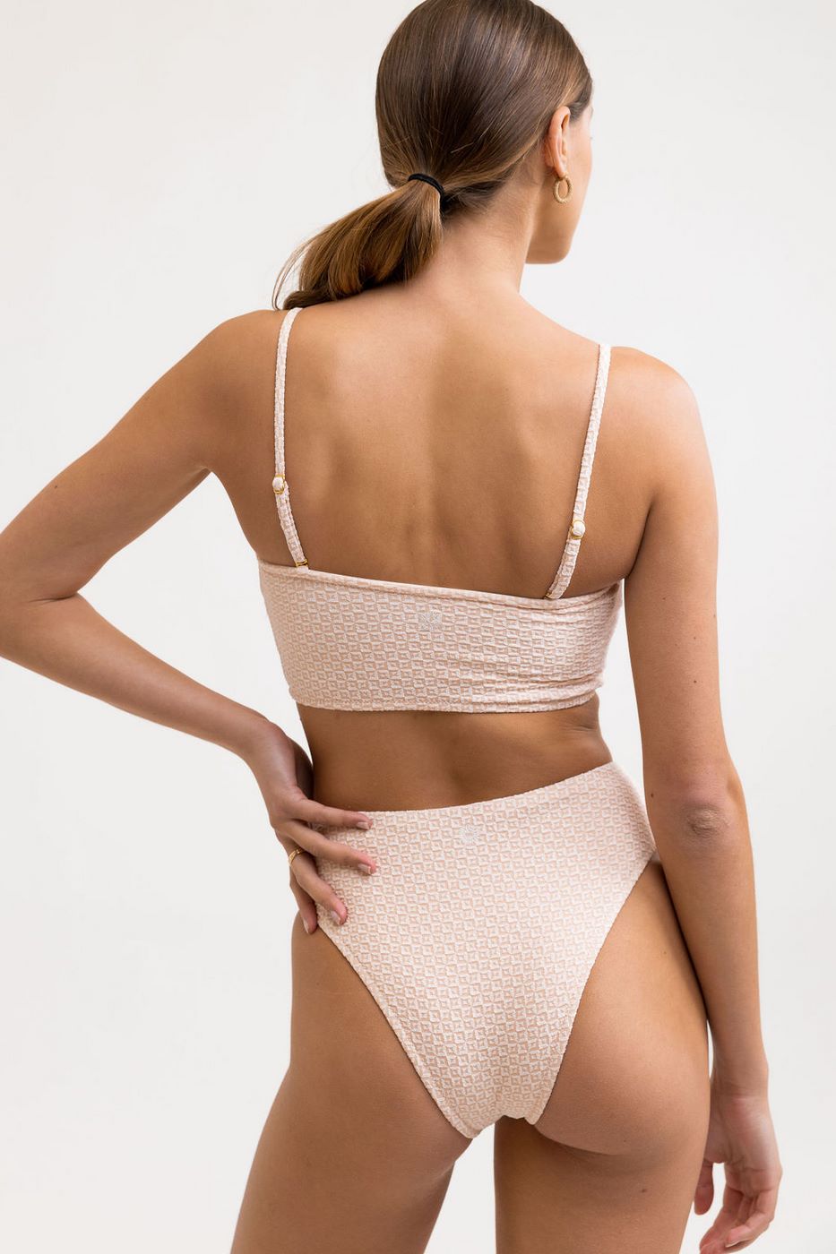 Rhythm - Geo Slim Line Bandeau Top - Peach - Women