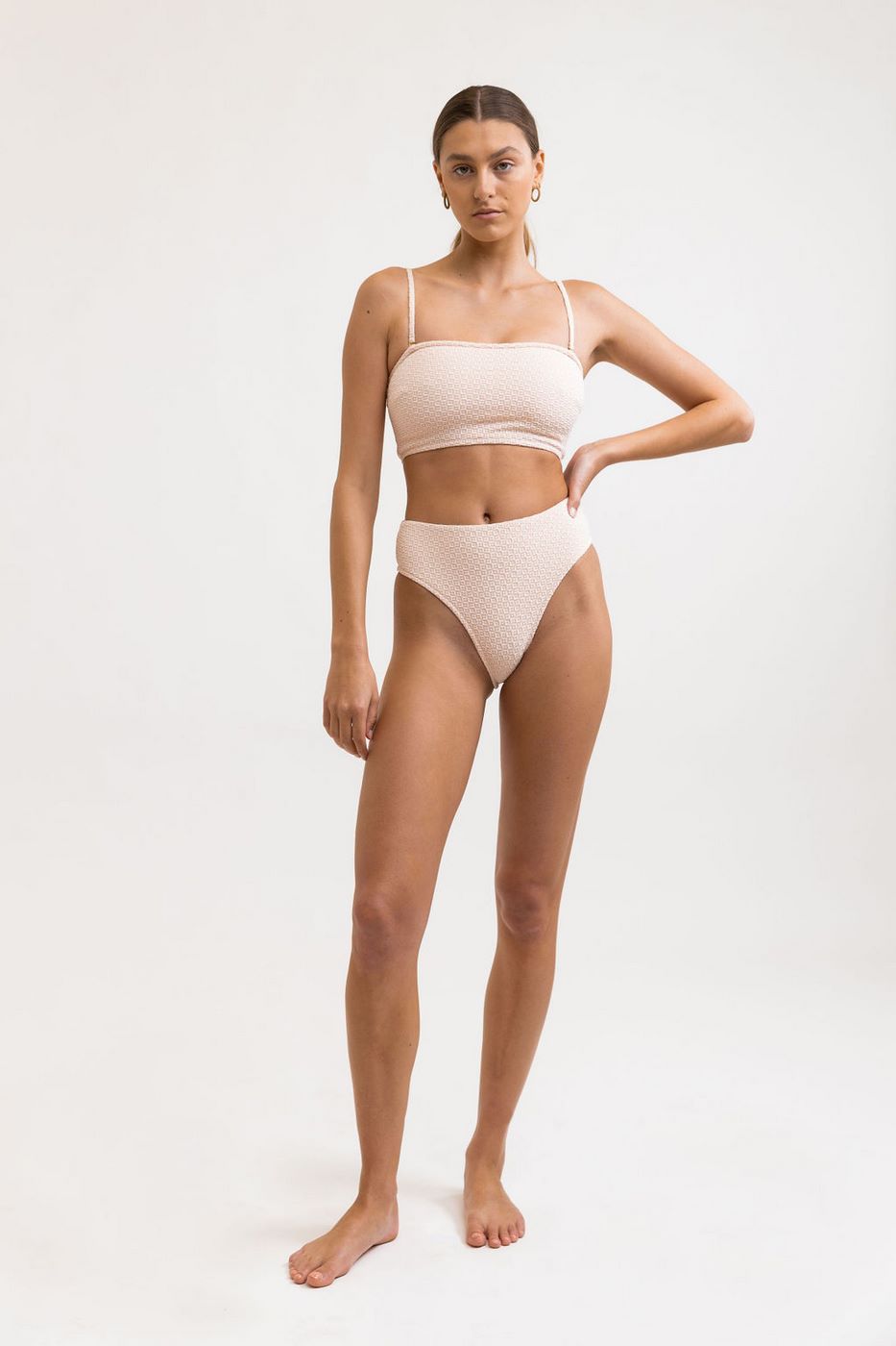 Rhythm - Geo Slim Line Bandeau Top - Peach - Women