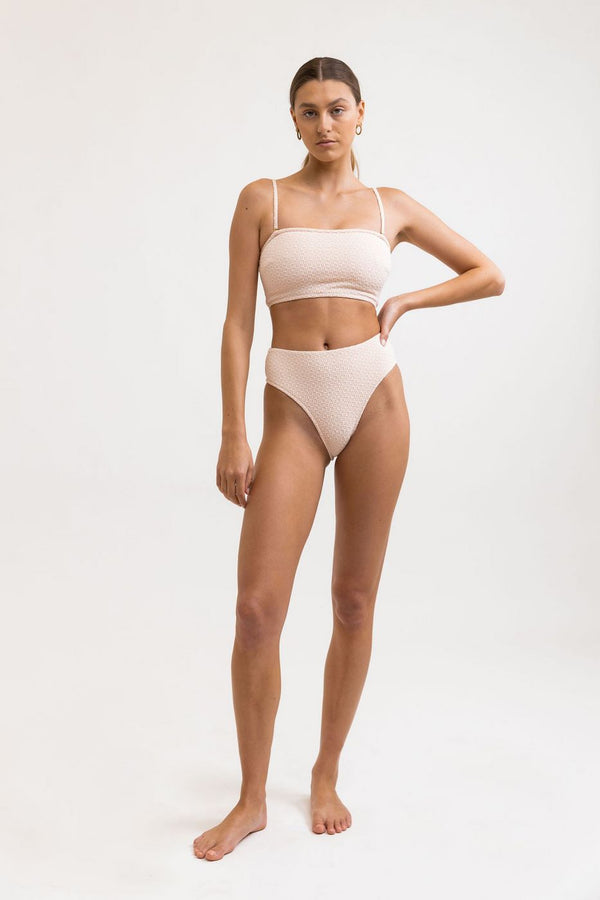 Rhythm - Haut De Maillot Geo Slim Line Bandeau Top - Peach - Femme