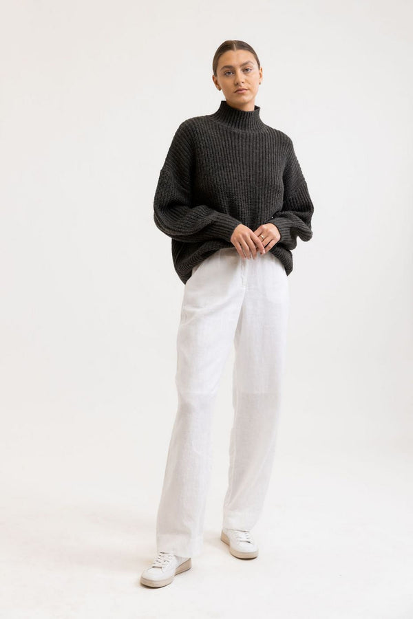 Rhythm - Lakewood Oversized Sweater - Charcoal - Women