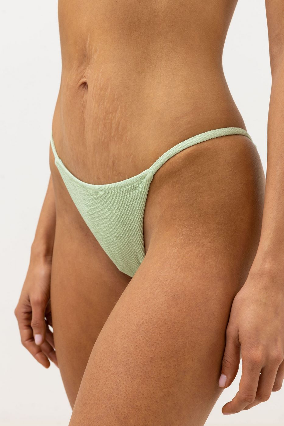 Isla Rib String Swimsuit - Aloe - Women