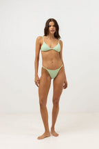 Isla Rib String Swimsuit - Aloe - Women