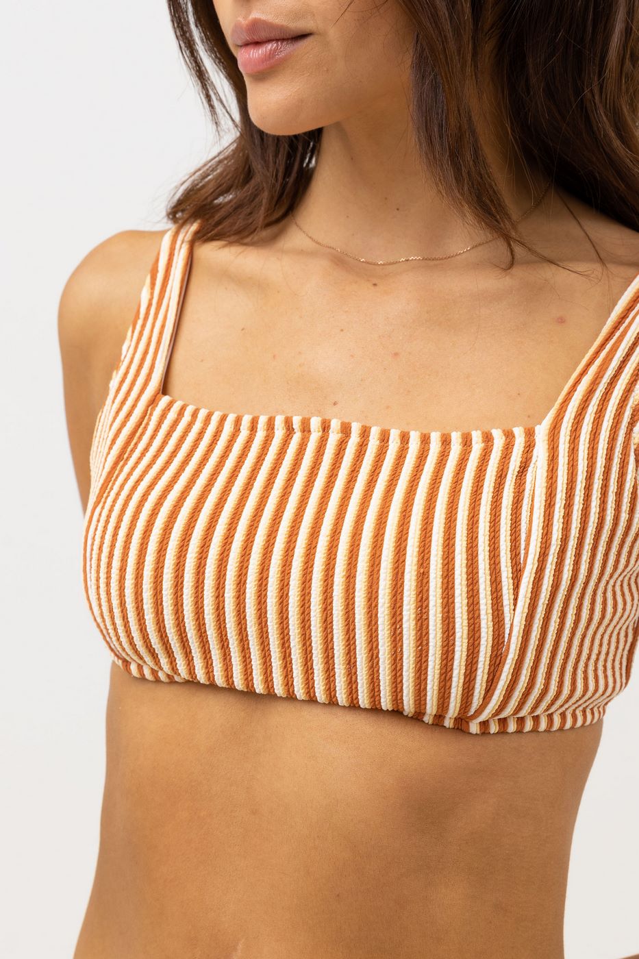 Rhythm - Sunbather Stripe High Support Hidde Swimsuit - Chocolate - Women's