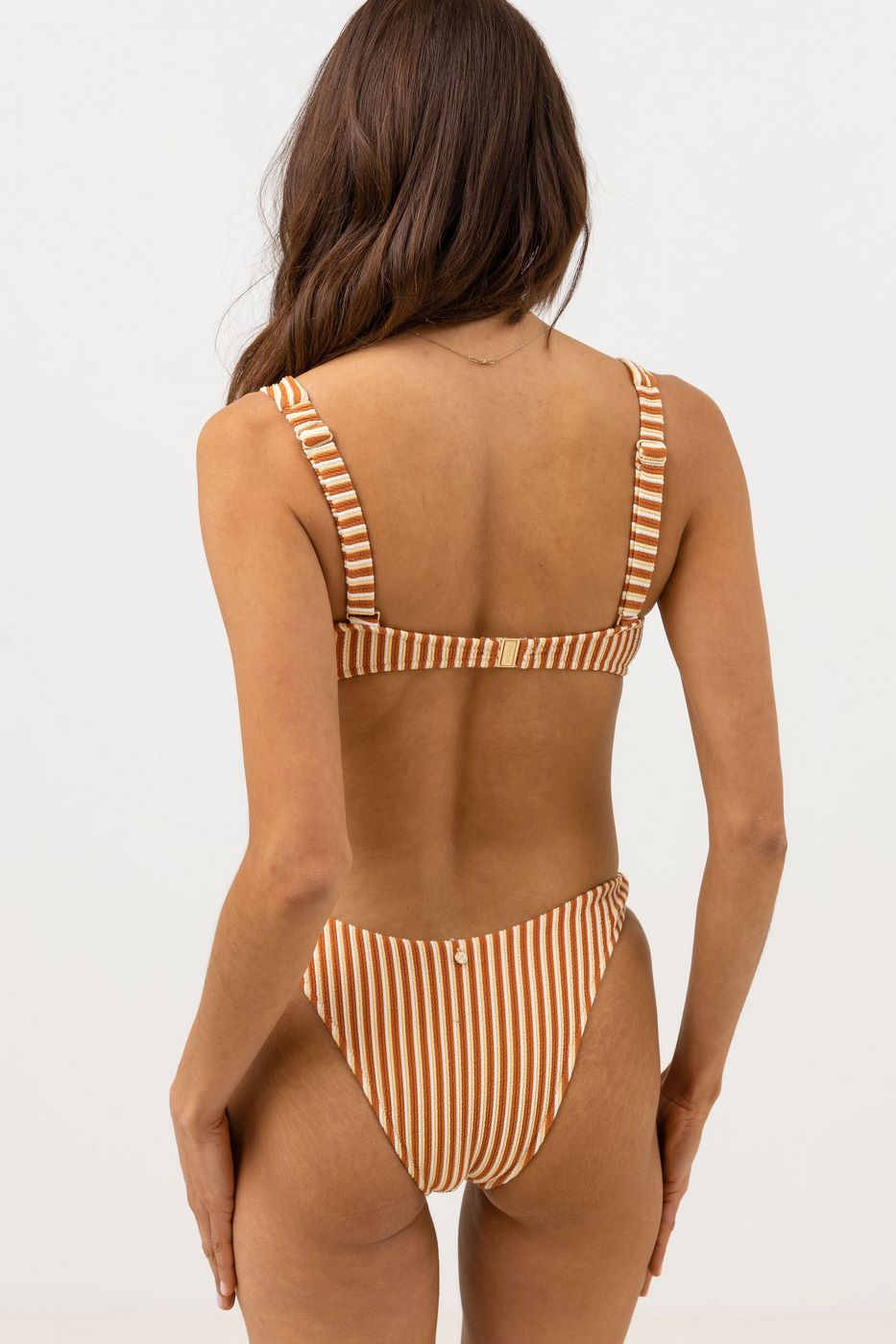 Rhythm - Sunbather Stripe High Support Hidde Swimsuit - Chocolate - Women's